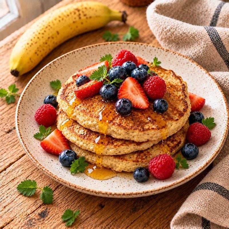 Berry pancakes served for breakfast